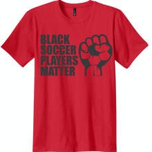 Load image into Gallery viewer, Adult Black Soccer Players Matter Tee (Unisex)